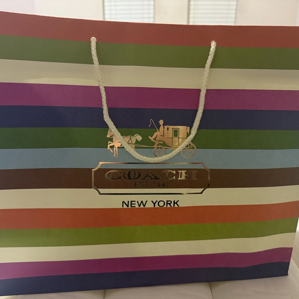 Coach Multicolor Striped Tote